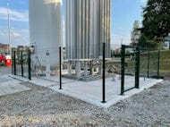 Mesh Fence for Sherwin Williams Bolton Fitted to Concrete Plinth with Base Plates 2